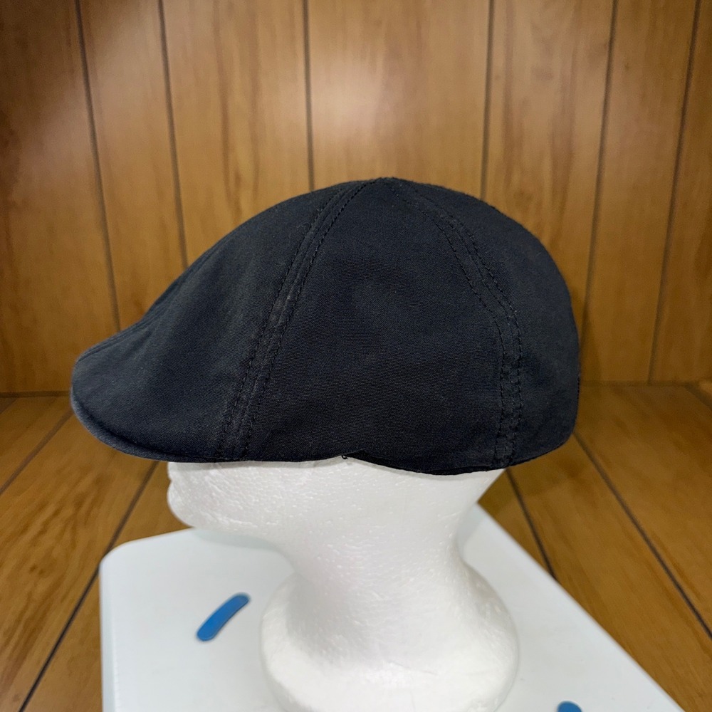 Goorin Bros Everyday Originals Black Organic Cotton Flat Cap Ivy Hat Large